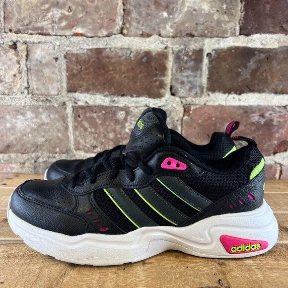 Adidas Strutter Shoes Leather Core Black Green ART EG8368 Womens Size US 9.5 - Picture 7 of 9